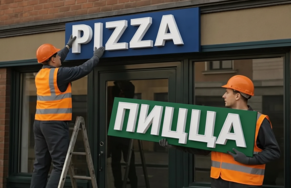 Русский язык в вывесках и табличках